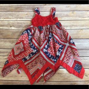 Red, White and Blue Toddler Dress